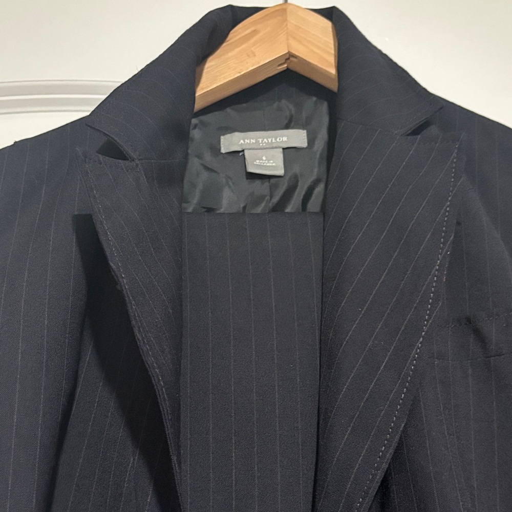 Ann Taylor Charcoal Pinstripe Jacket and Pants